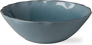 11.8"x11.8" Cracked Glazed Wavy Edge Melamine Bowl