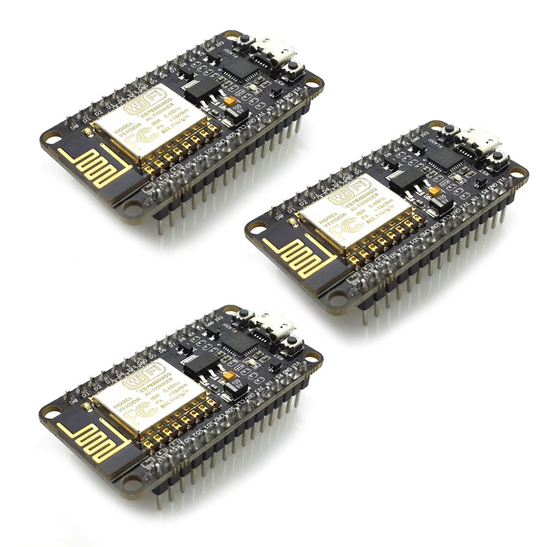 3pcs ESP8266 NodeMCU CP2102 ESP-12E Development Board Open Source Serial Module Works Great for Arduino IDE/Micropython (Large)