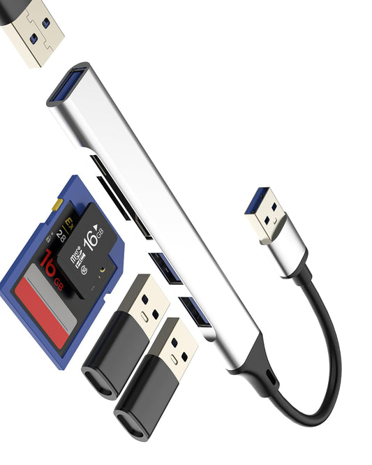USB Hub with SD Card Reader and Micro SD Adapter