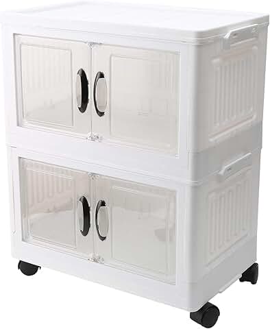Stackable Plastic Storage Bins with Lids and Wheels