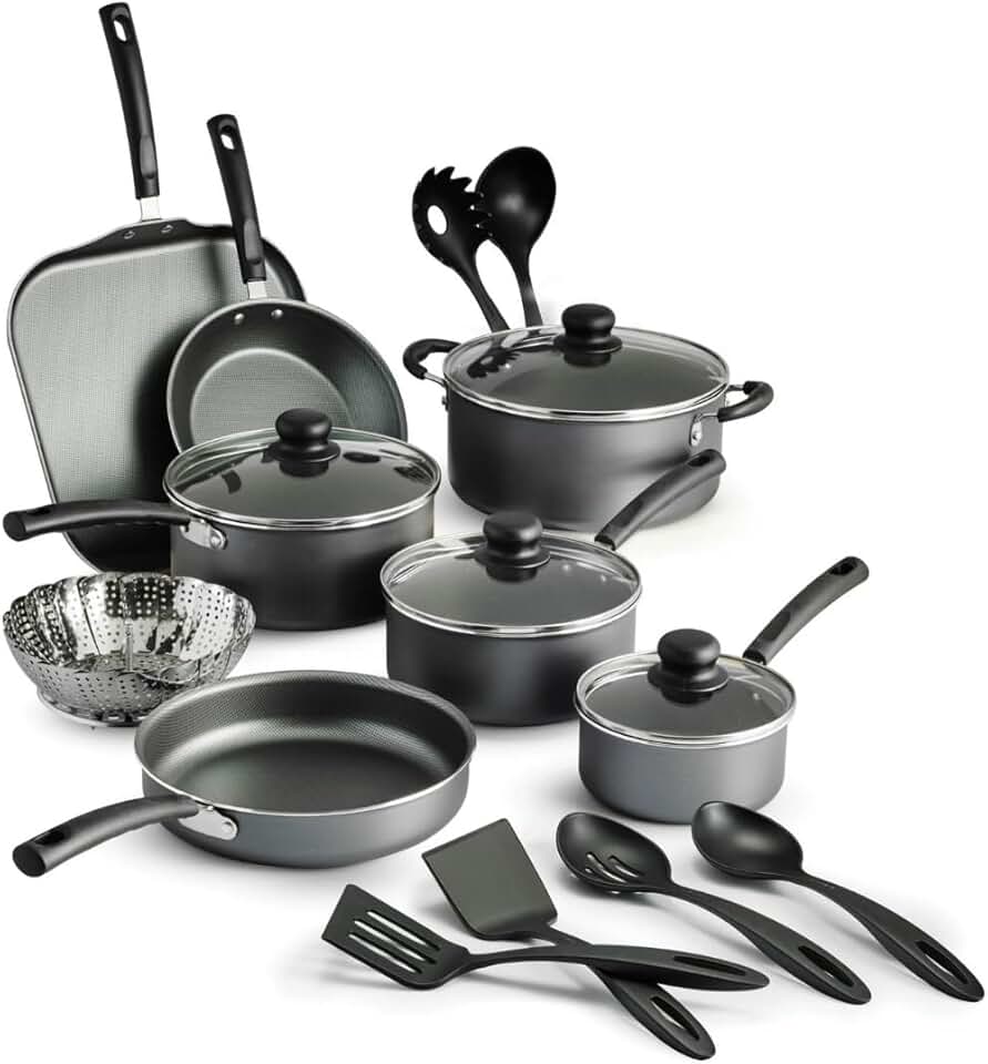 Nonstick Cookware Set with Pots, Pans, Steamer, and Lids