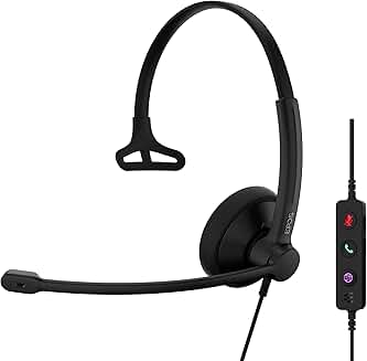 Mono USB-C Headset with Microphone and Noise Cancellation