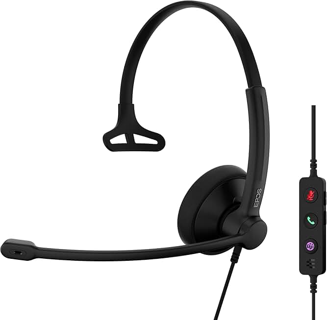 Mono USB-C Headset with Microphone and Noise Cancellation