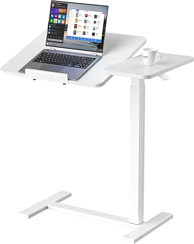Small Adjustable Rolling Desk with Tiltable Surface