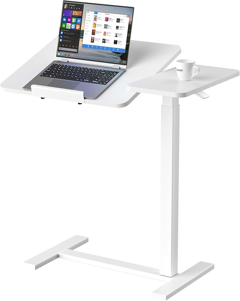 Small Adjustable Rolling Desk with Tiltable Surface