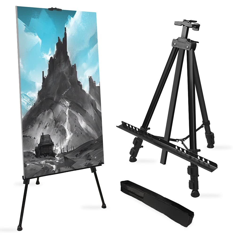 72-Inch Adjustable Metal Easel Stand for Canvas Display