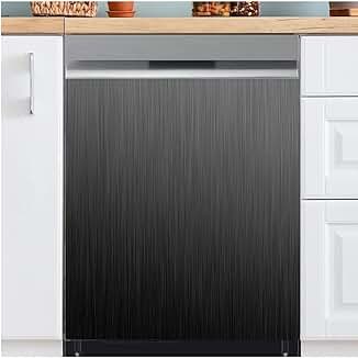 Black Brushed Stainless Steel Dishwasher Magnet Cover