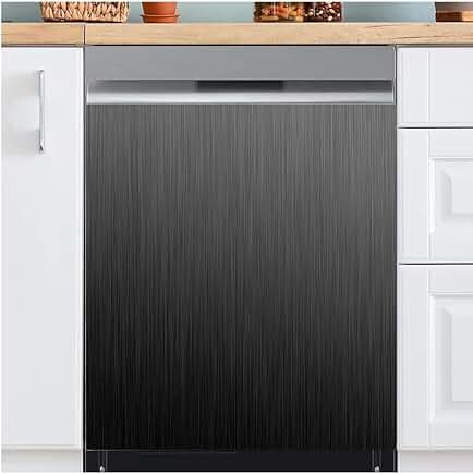 Black Brushed Stainless Steel Dishwasher Magnet Cover