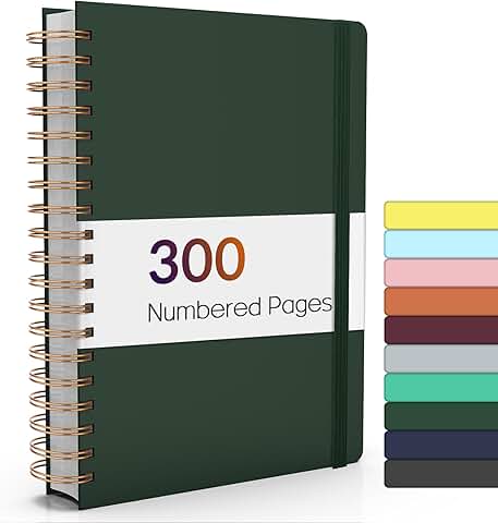 Dark Green Spiral Notebook with 300 Pages