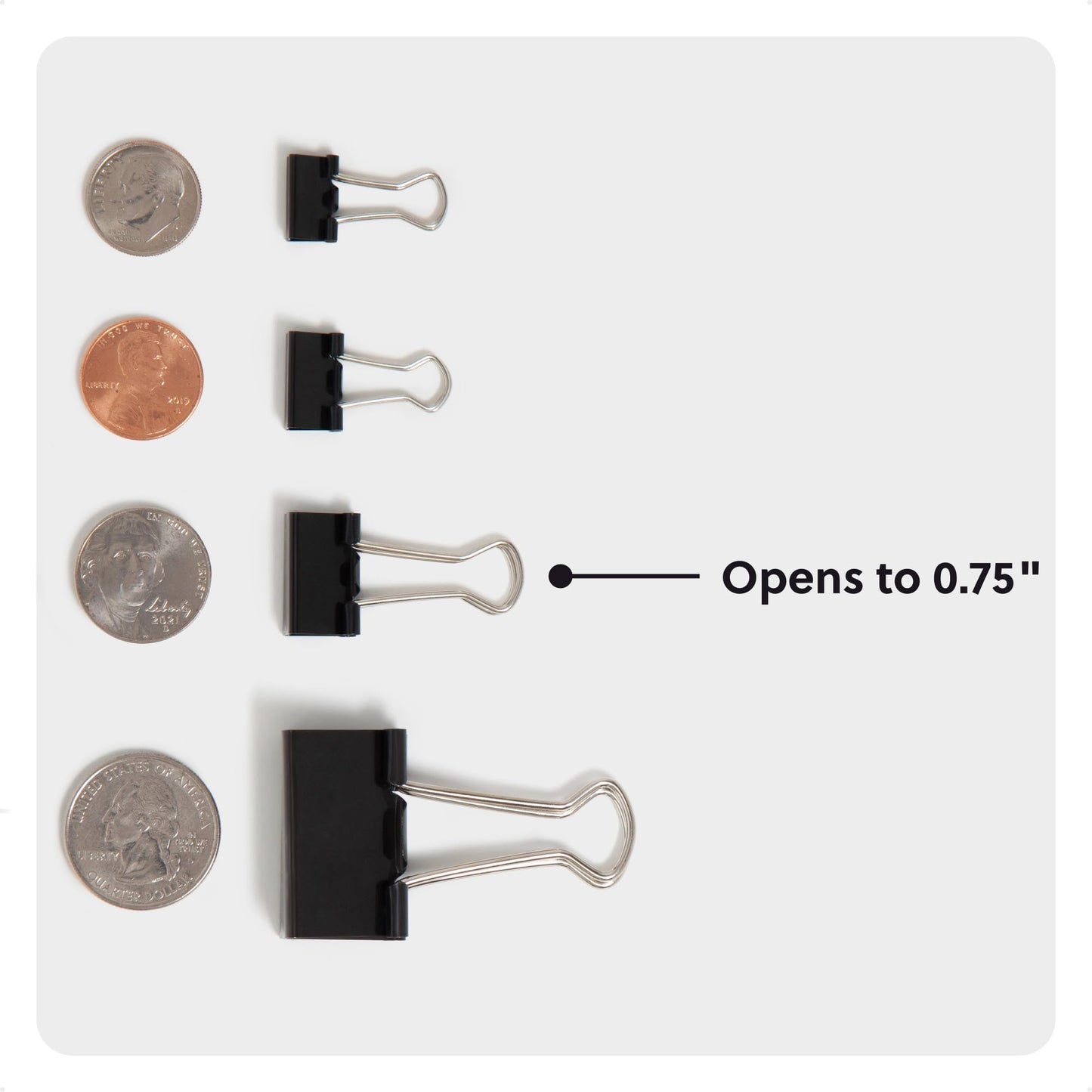 Small 3/4 Inch Binder Clips, 144 Pack