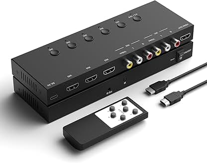 5-in-1 HDMI Converter with 2 AV and 3 HDMI Inputs