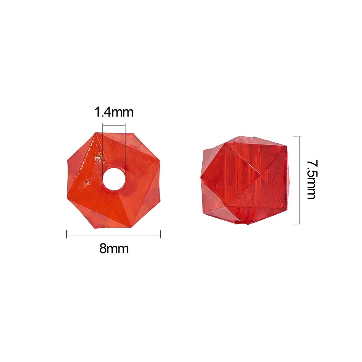 Colorful acrylic beads for jewelry making and crafts