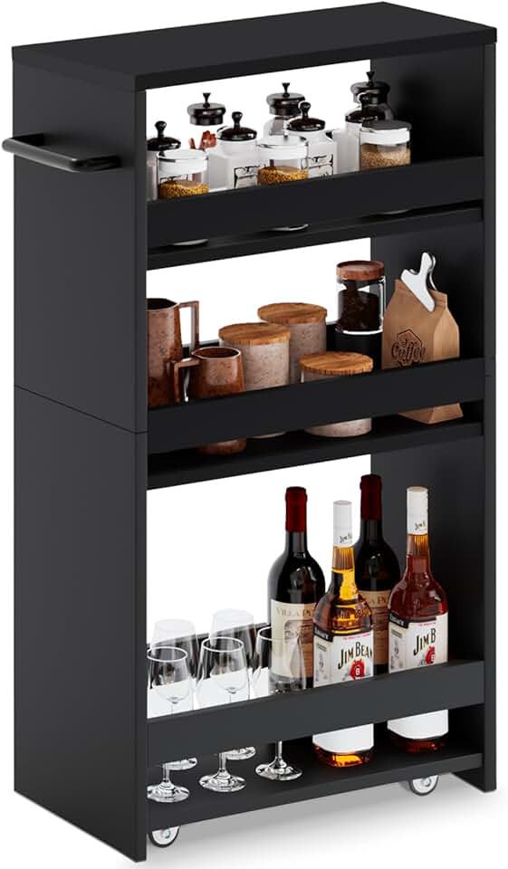 7.9-inch 4-Tier Rolling Storage Cart with Handle