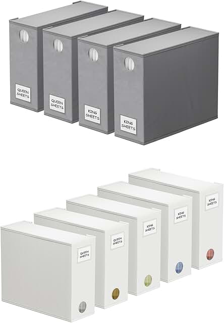 Set of 9 Foldable Bed Sheet Organizers for Linen Closet