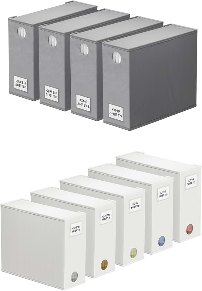 Set of 9 Foldable Bed Sheet Organizers for Linen Closet