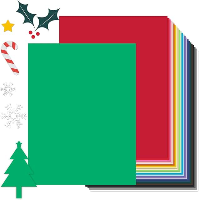 300 Sheets of 8.5 x 11 Colored Cardstock in 25 Colors
