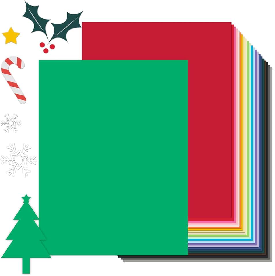 300 Sheets of 8.5 x 11 Colored Cardstock in 25 Colors