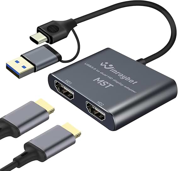 USB to Dual HDMI Adapter for Extended Display