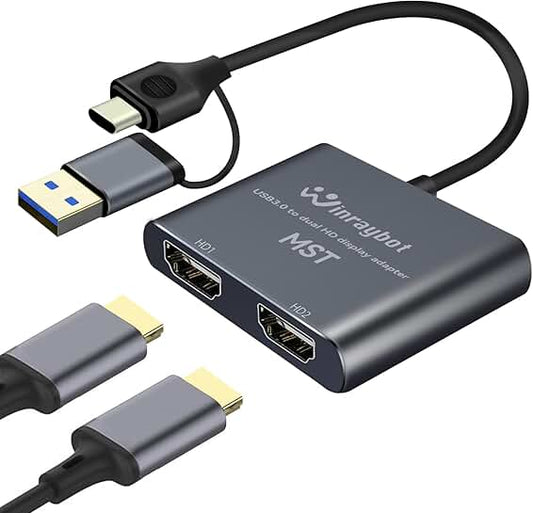 USB to Dual HDMI Adapter for Extended Display