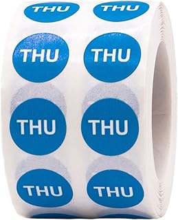 Blue Circle 1/2 Inch Round Stickers, 1000 Pack