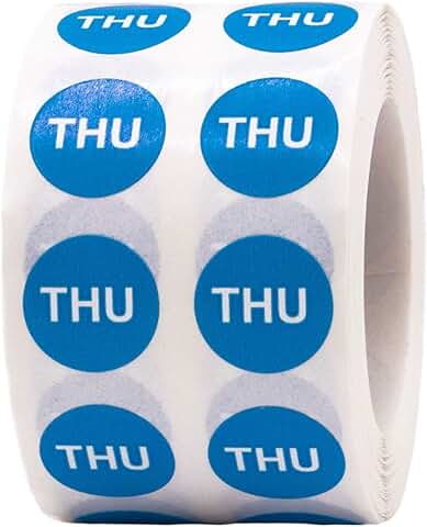 Blue Circle 1/2 Inch Round Stickers, 1000 Pack