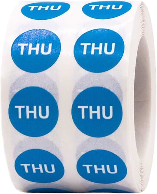 Blue Circle 1/2 Inch Round Stickers, 1000 Pack