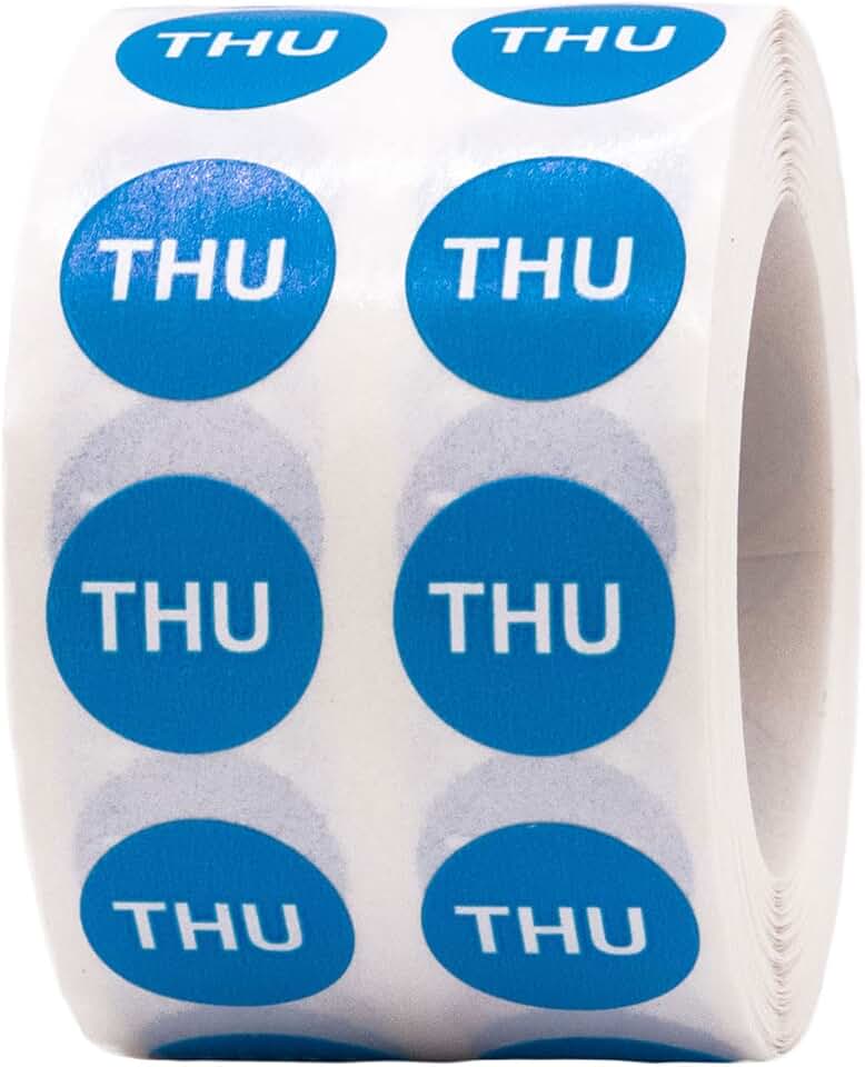 Blue Circle 1/2 Inch Round Stickers, 1000 Pack