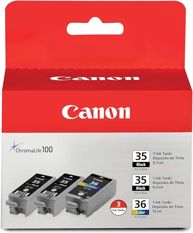 Black and color ink pack for small printers