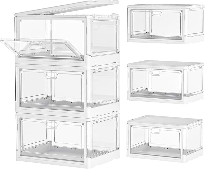 6-Piece Clear Wall-Mounted Kitchen Storage Bins