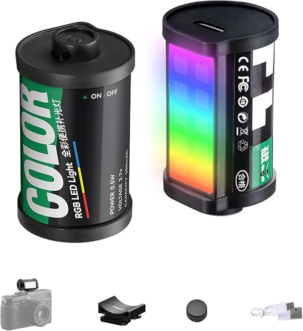 10-Pack Mini RGB LED Camera Lights with Magnetic Mount