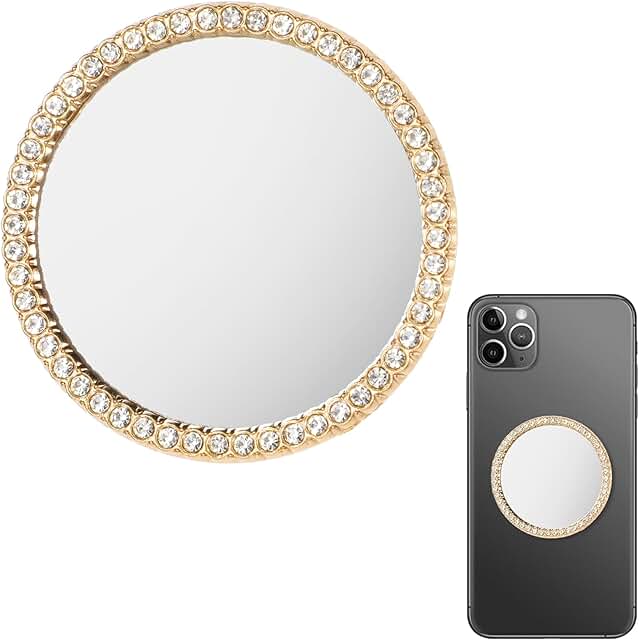 Mirror decal for smartphone with diamond bling design