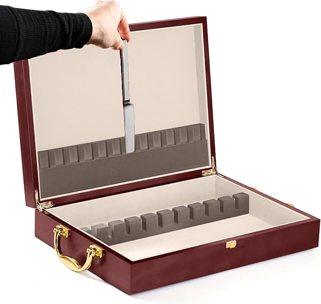 Wooden Silverware Storage Box with Lid