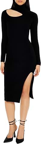 Women's Cutout Midi Sweater Dress