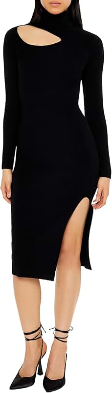 Women's Cutout Midi Sweater Dress