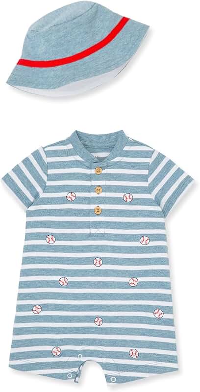 Baby Boy's 2-Piece Romper and Hat Set