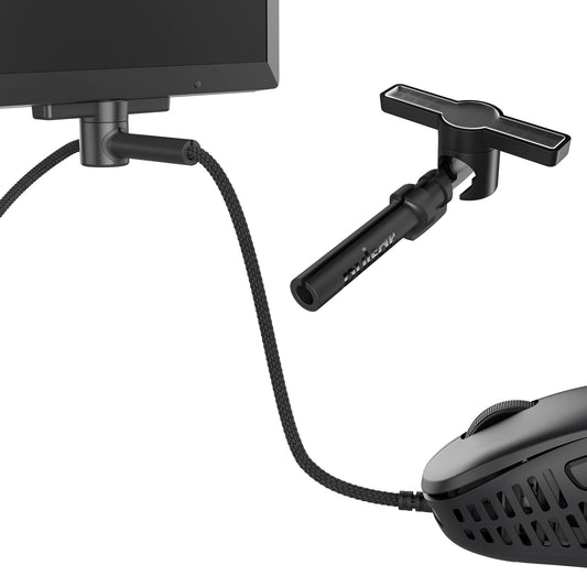 Micro Bungee for Wired Mouse, Compact, Attach to Monitor