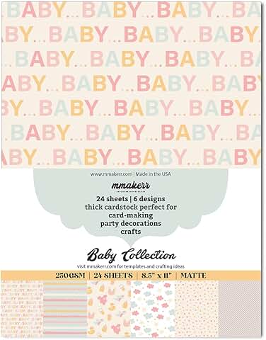 Gender-neutral baby scrapbook paper, 24 sheets