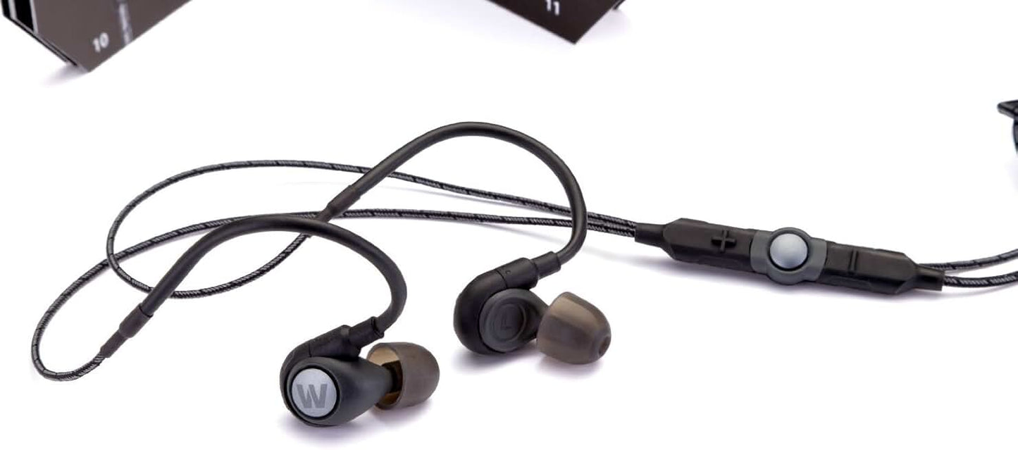Water-Resistant In-Ear Earphones with Reflective Cable and Microphone