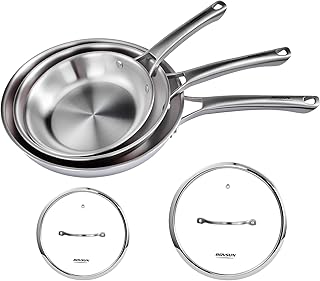 8-12 Inch Stainless Steel Cookware Set with Lids