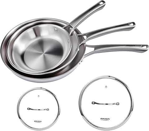 8-12 Inch Stainless Steel Cookware Set with Lids