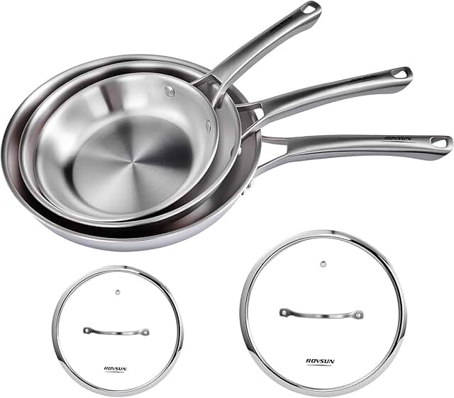 8-12 Inch Stainless Steel Cookware Set with Lids
