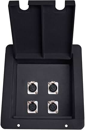 Recessed Floor Stage Box with 4 XLR Jacks