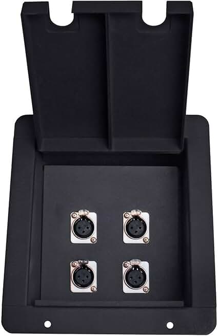 Recessed Floor Stage Box with 4 XLR Jacks
