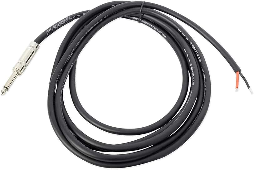 10-foot 1/4" TS to Bare Wire Speaker Cable