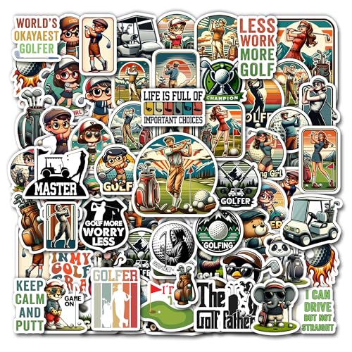 50 Waterproof Golf Stickers for Sports Fans