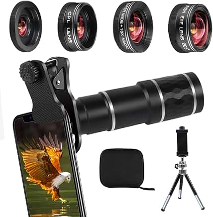 Phone Camera Lens Kit with Zoom, Wide, Macro, Fisheye
