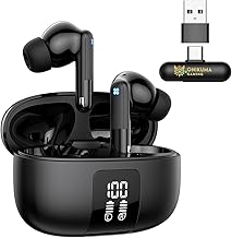 Wireless gaming earbuds with low latency and LED display