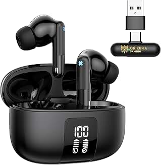 Wireless gaming earbuds with low latency and LED display