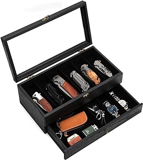 Two-Layer Wooden Knife Storage Case