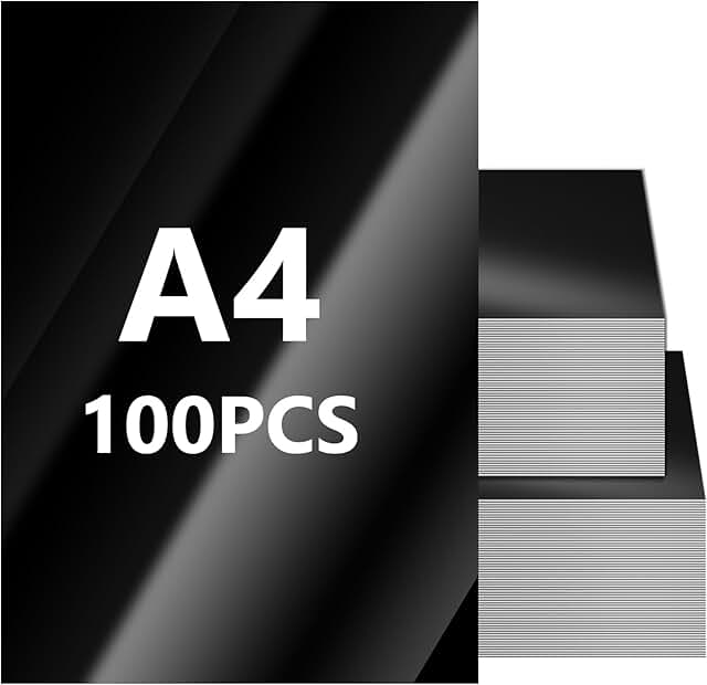 Black Metallic Cardstock, 100 Sheets, 250gsm